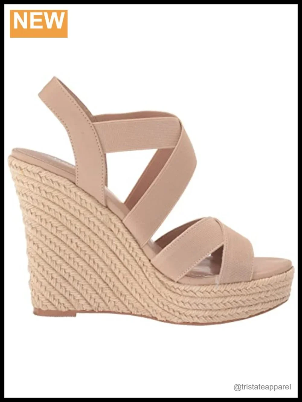 Slingback Wedge Platform Sandals Cushioned Rhinestone